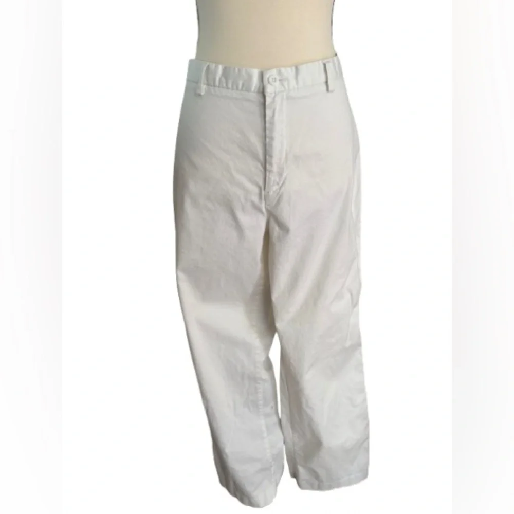 Lands' End White high waisted wide leg bare back jeans size 10 - Picture 3 of 7